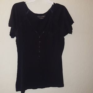 Womens short sleeve black shirt size xl